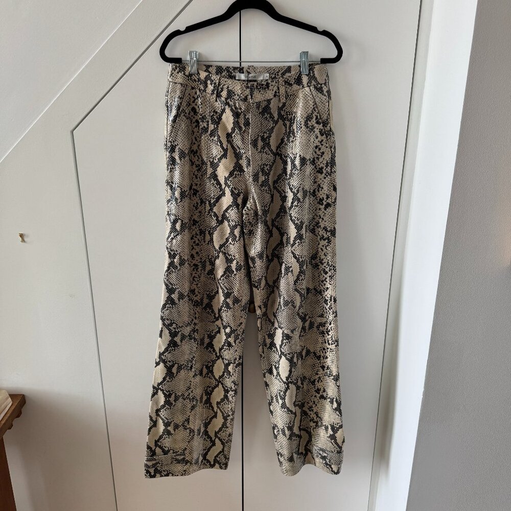 GESTUZ | Straight Leather Snake Pants